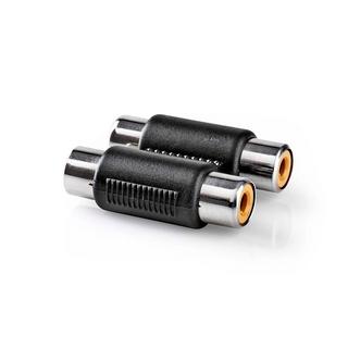 Nedis  Adaptateur audio stéréo | 2x RCA Hona | 2x RCA Hona | Nickelplaterad | Rak | ABS | Svart | 1 st. | Verrouillage 