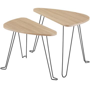 2er Set Beistelltische Richmond Industrial Style Holz und Stahl