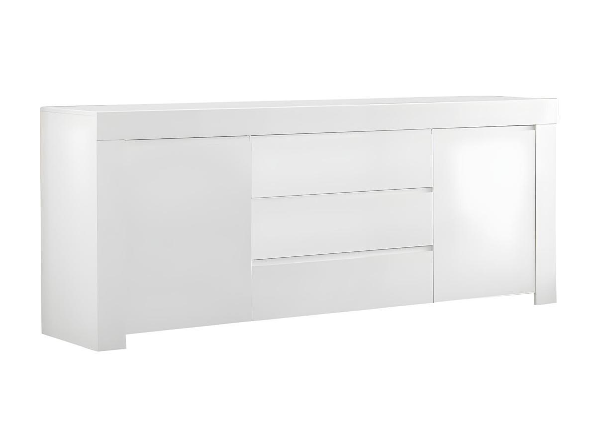 Vente-unique Credenza con 2 ante e 3 cassetti Bianco laccato CETARA  