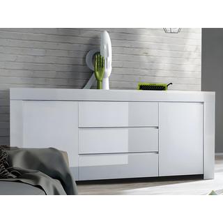 Vente-unique Credenza con 2 ante e 3 cassetti Bianco laccato CETARA  