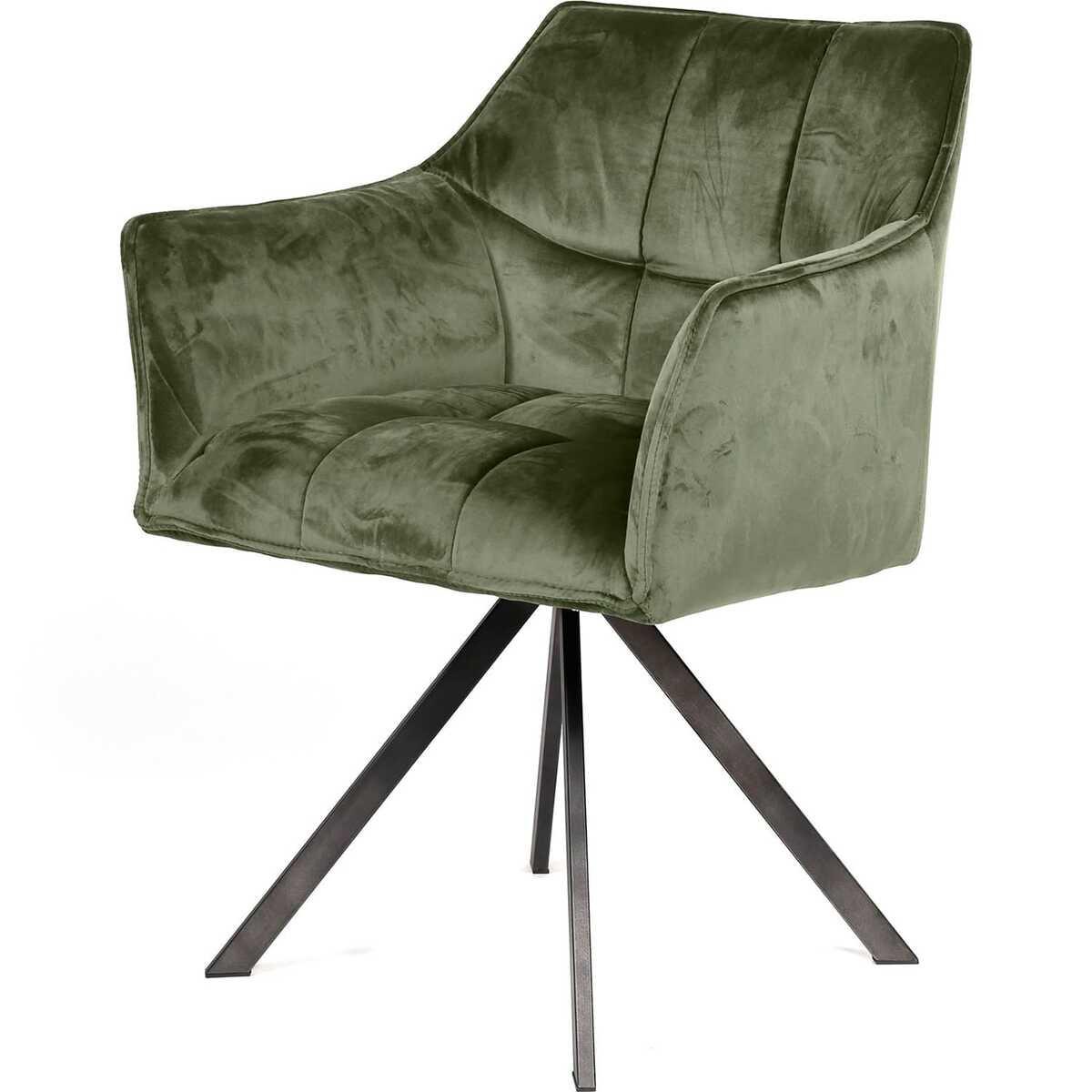 mutoni Fauteuil Raster orientable velours, vert  