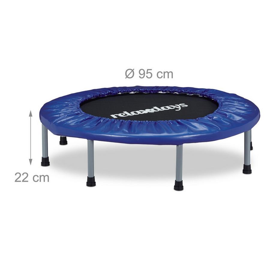 Northix  Trampoline de fitness pliable, bleu-noir, trampoline d'exercice d'intérieur 