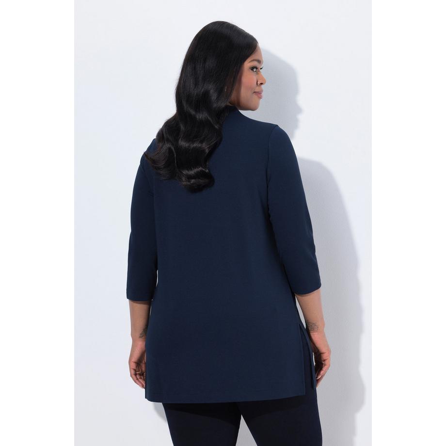 Ulla Popken Sweatshirt Ziersteine A-Linie Stehkragen Langarm  