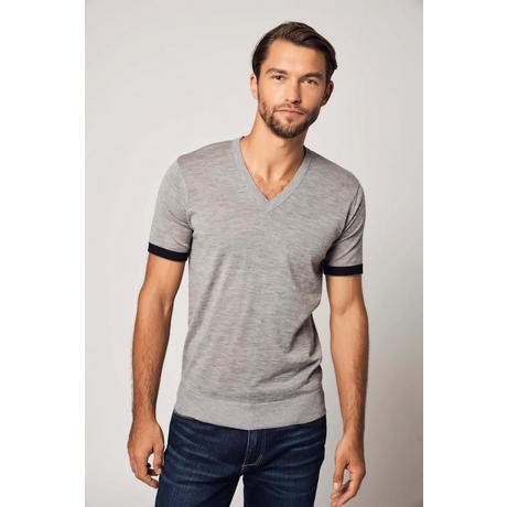 Bellemere New York  T-shirt a righe in cashmere a maniche corte 