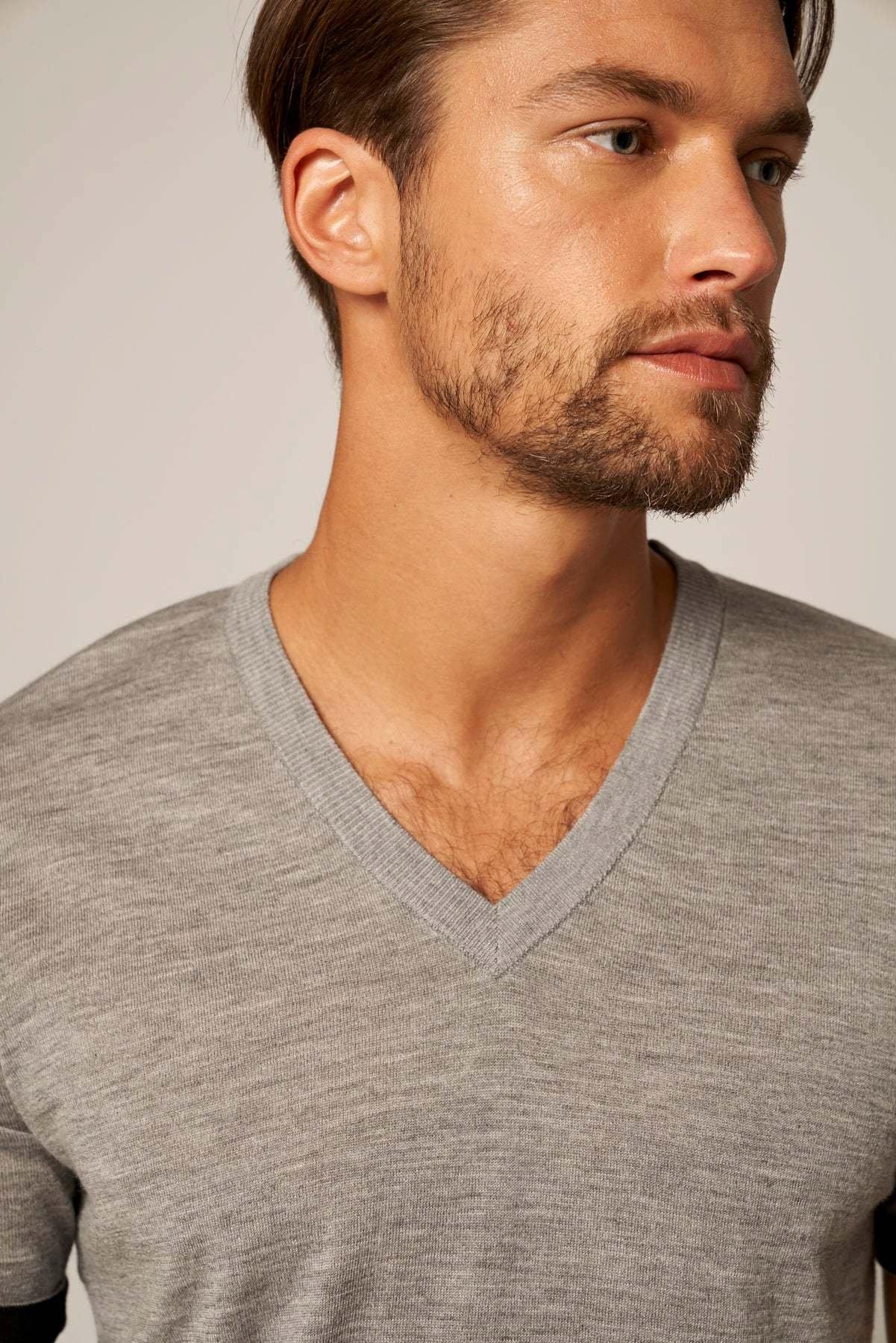 Bellemere New York  T-shirt a righe in cashmere a maniche corte 