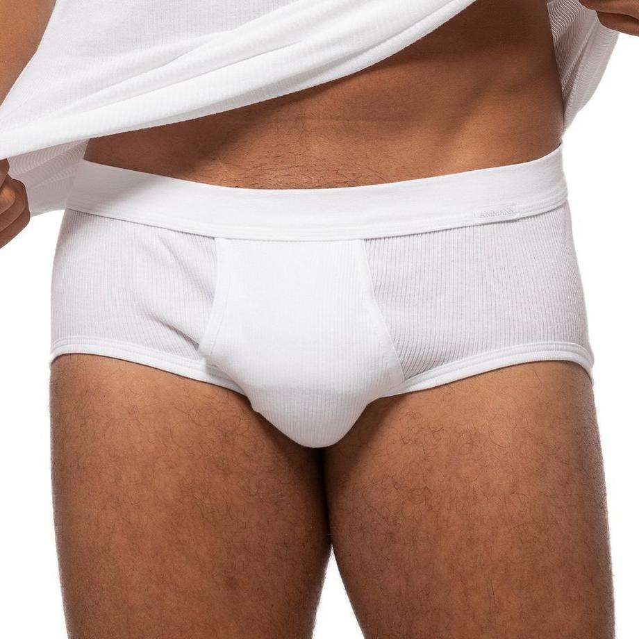 Ammann Confezione da 4 Slip Organic Cotton a Costine Doppie  