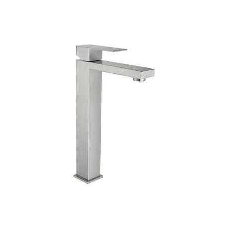 SHOWER DESIGN Rubinetto miscelatore meccanico quadrato H31 cm in inox nichel spazzolato - CANILAS  