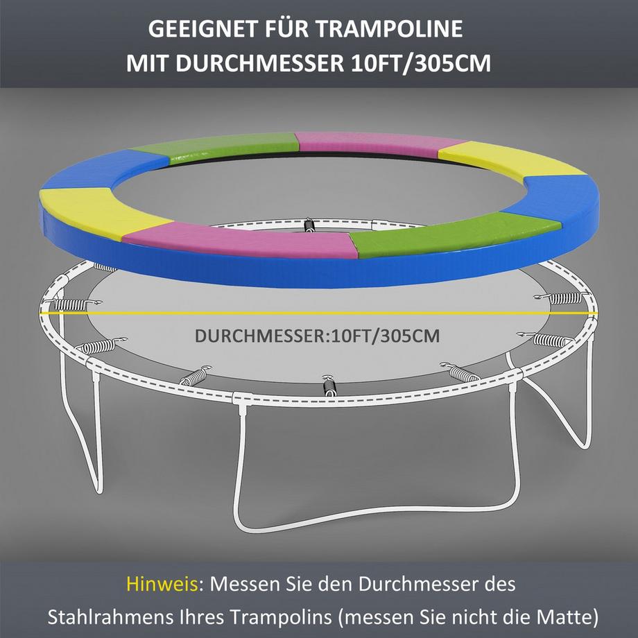 Northio  Trampolin Randabdeckung Ø305 cm, bunt, wetterbeständig & UV-Schutz, ideal für Gartentrampoline |.de 