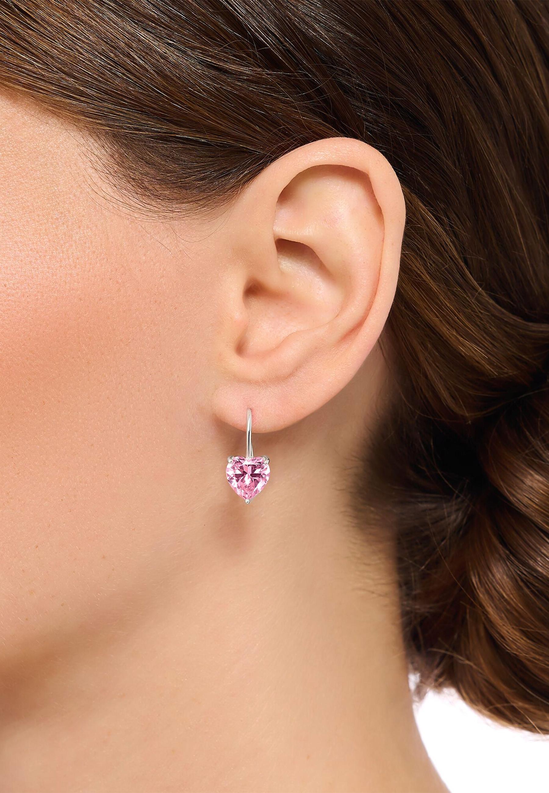 Thomas Sabo  Boucles d'oreilles Coeur rose Zircone 