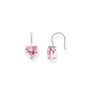 Boucles d'oreilles Coeur rose Zircone