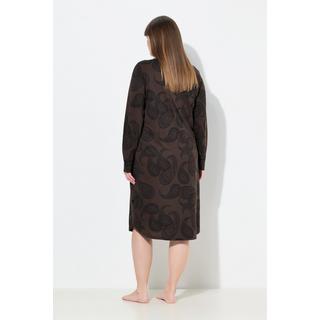 Ulla Popken Paisley Scollo a Tunica Maniche Lunghe Camicia da Notte  