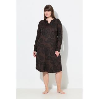 Ulla Popken Paisley Scollo a Tunica Maniche Lunghe Camicia da Notte  