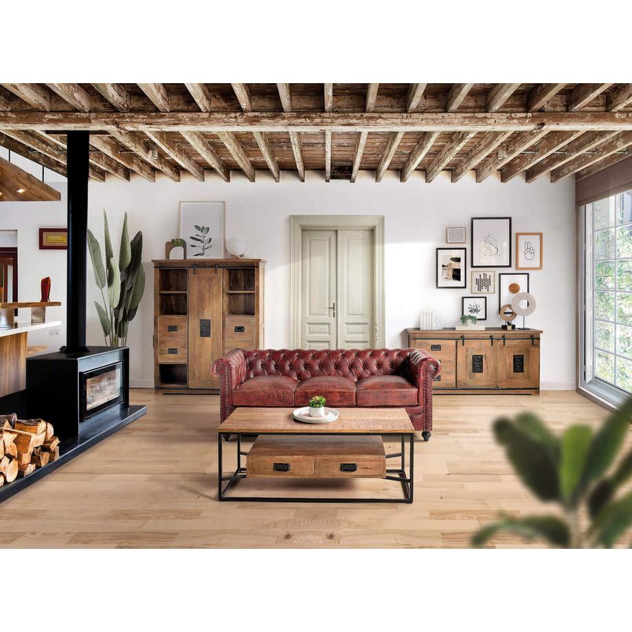 mutoni Canapé Mateo cuir brun 200  