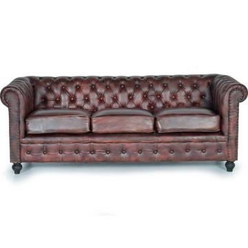 Canapé Mateo cuir brun 200