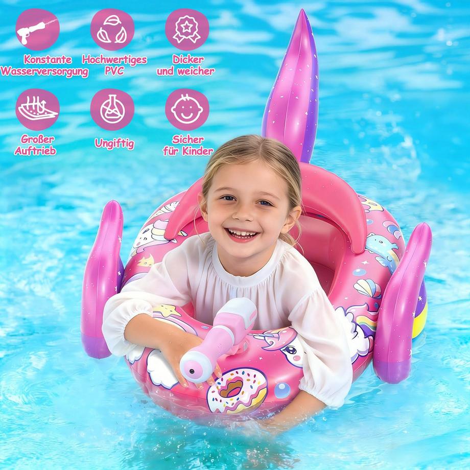 Activity-board Kinderschwimmring mit Wasserpistole, aufblasbarer Schwimmreifen  
