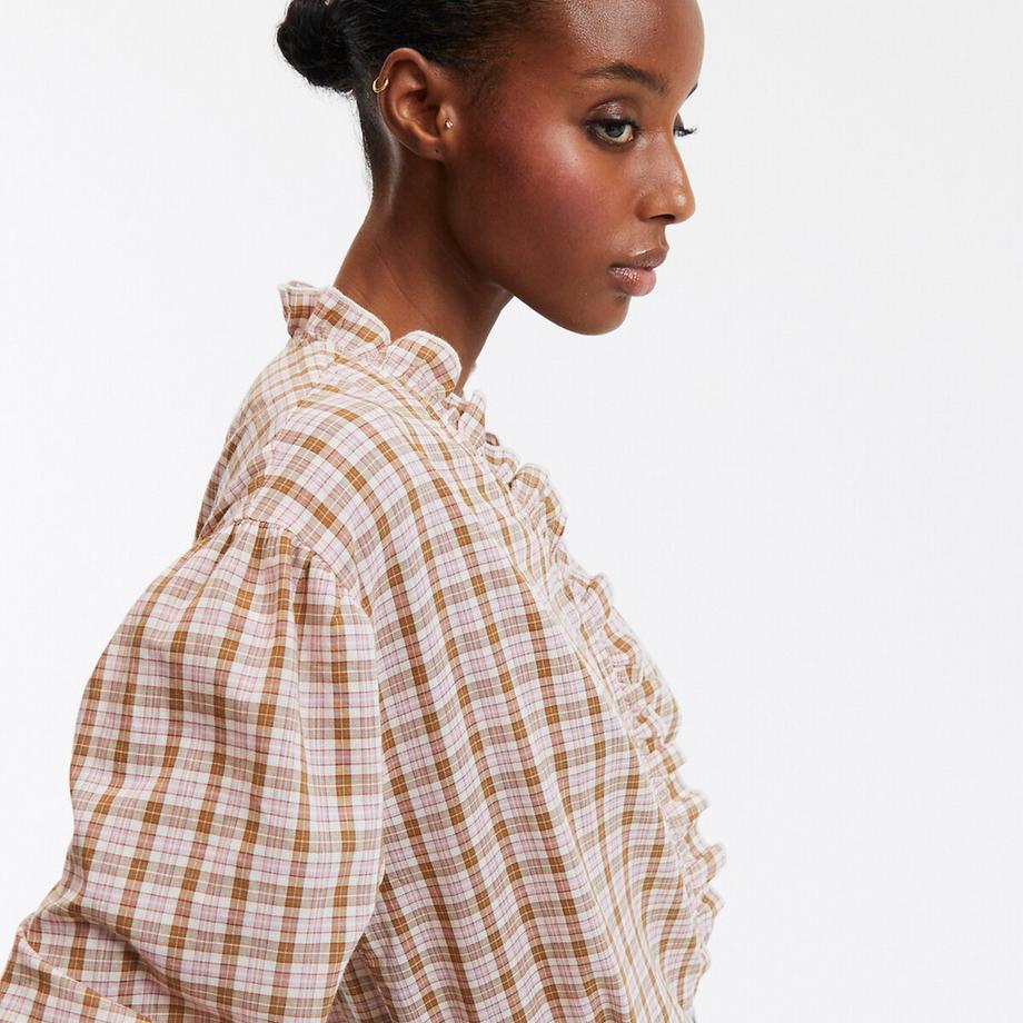 La Redoute Collections Camicetta a Quadri con Volant  