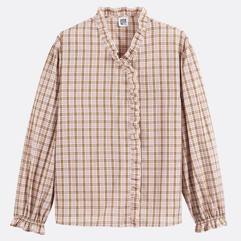 La Redoute Collections Camicetta a Quadri con Volant  