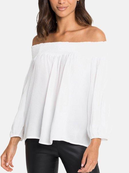 Image of Schulterfreies Top Summer Kapsel Damen Weiss L