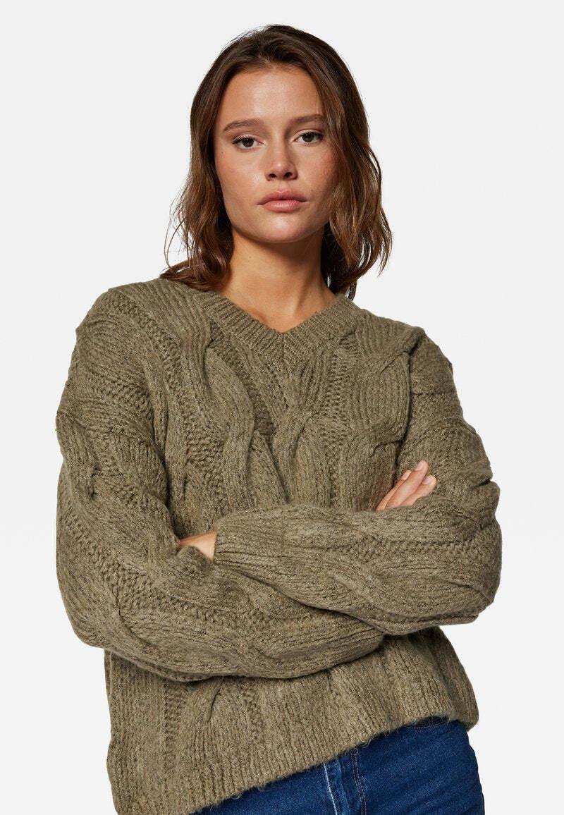 Image of Pullover V Neck Sweater Damen Beige L
