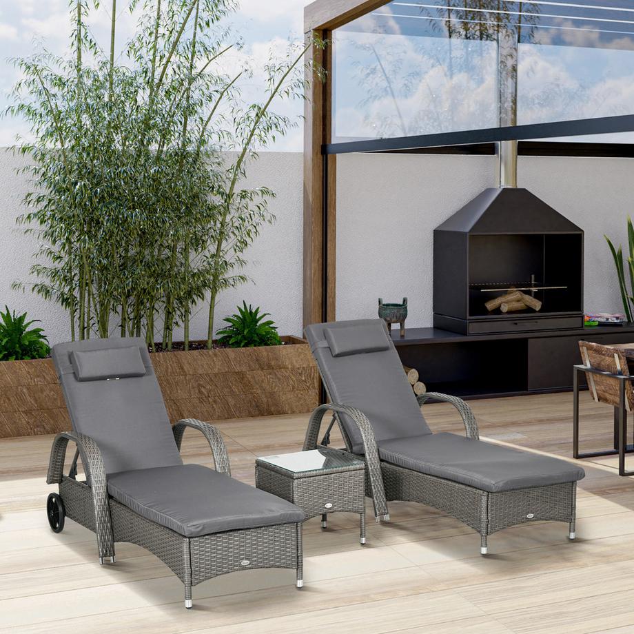 Outsunny Lounge-Set aus Rattan  