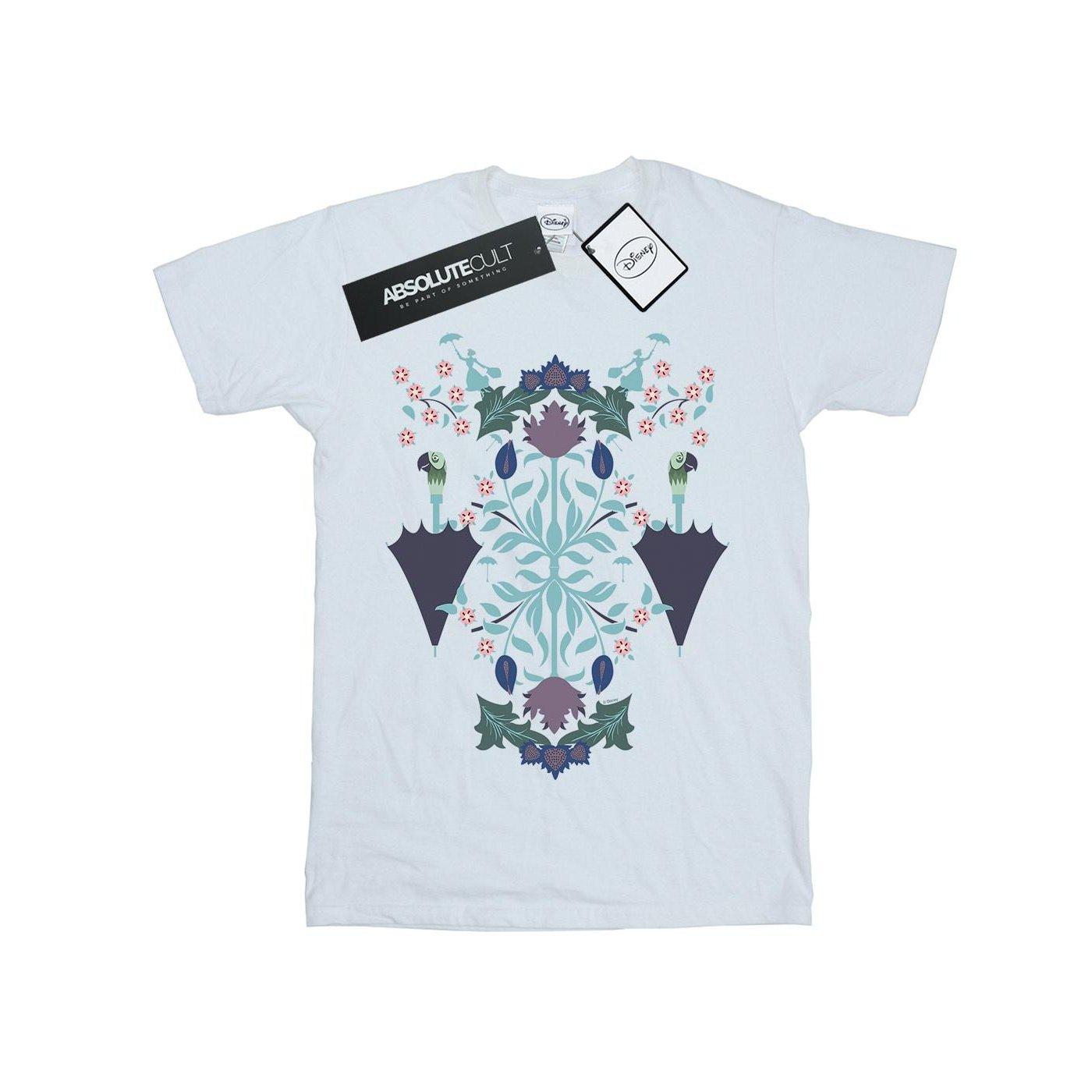 Image of Mary Poppins Floral Collage Tshirt Unisex Weiss 116