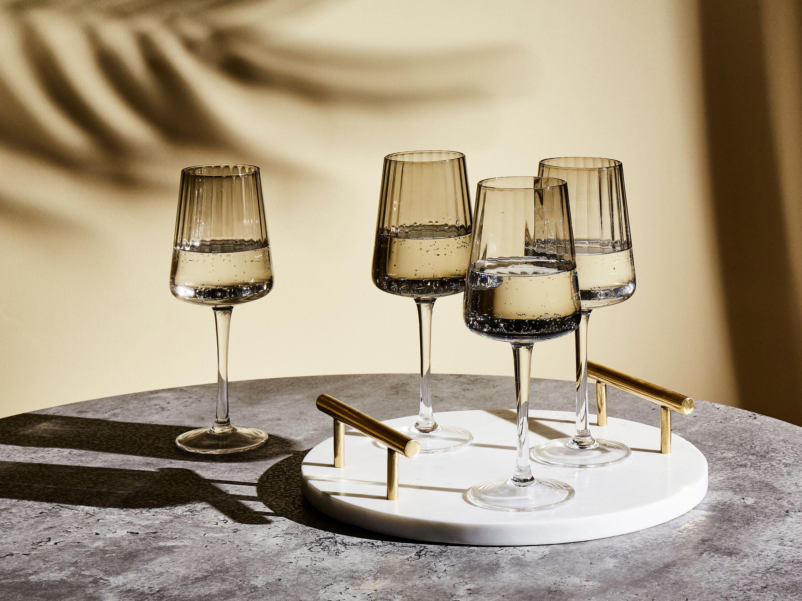 Beliani Weingläser im 4er Set aus Glas Retro QUARTZ  