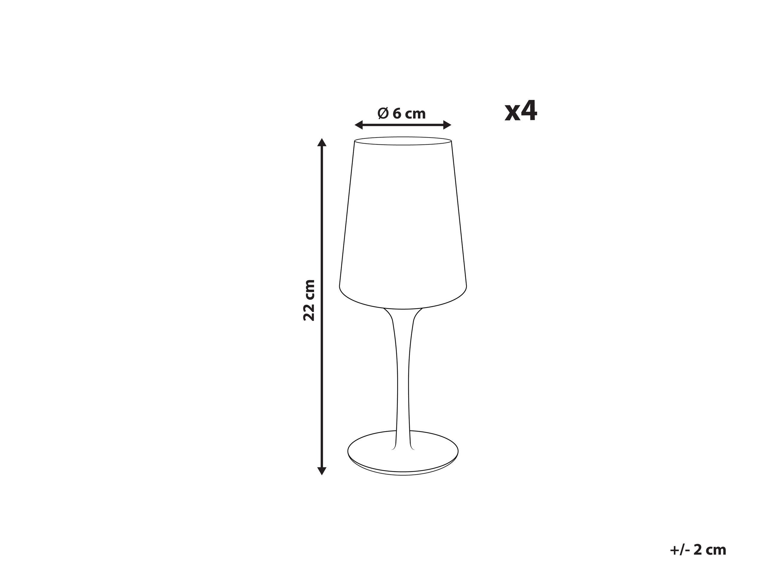 Beliani Weingläser im 4er Set aus Glas Retro QUARTZ  