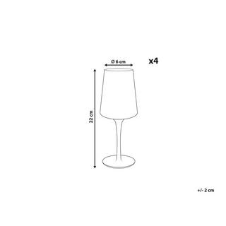 Beliani Weingläser im 4er Set aus Glas Retro QUARTZ  