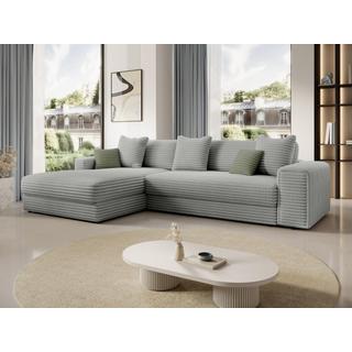 PASCAL MORABITO Ecksofa - Ecke links - grob gerippter Cord - Grau - CALAZO von Pascal Morabito  