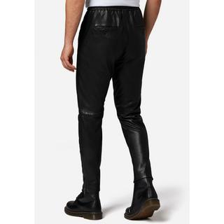 RICANO  Pantalon en cuir pour hommes Mike, pantalon de jogging en cuir avec fermeture éclair à la cheville 