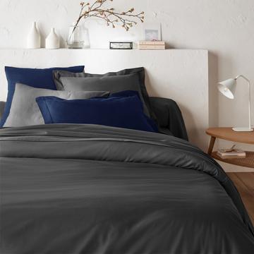 Housse de couette unie en polycoton
