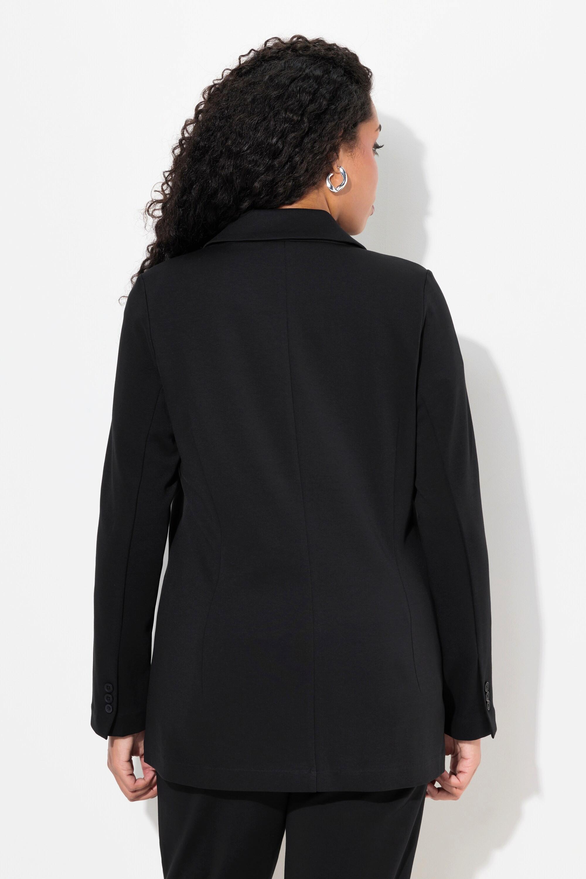 Ulla Popken  Blazer en jersey stretch, ligne en A et col à revers 