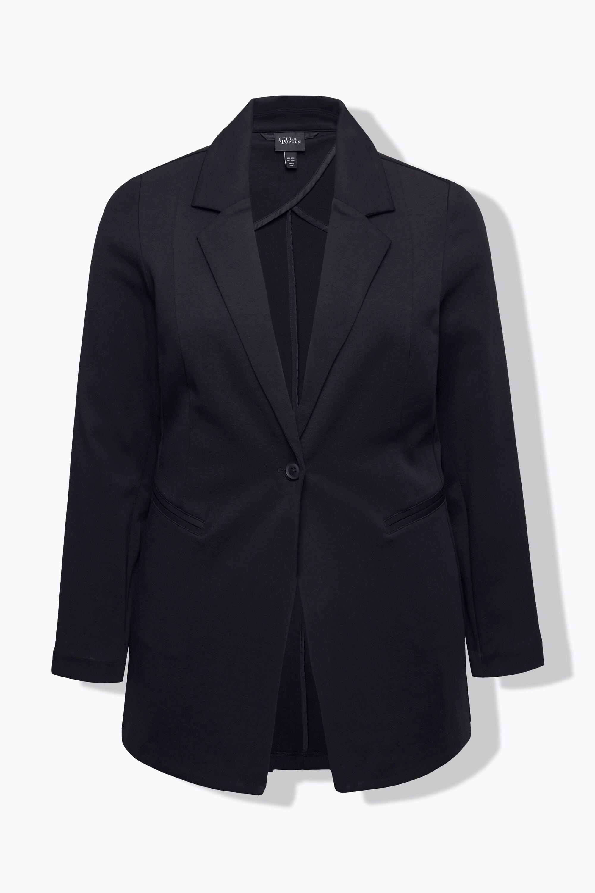 Ulla Popken  Blazer en jersey stretch, ligne en A et col à revers 