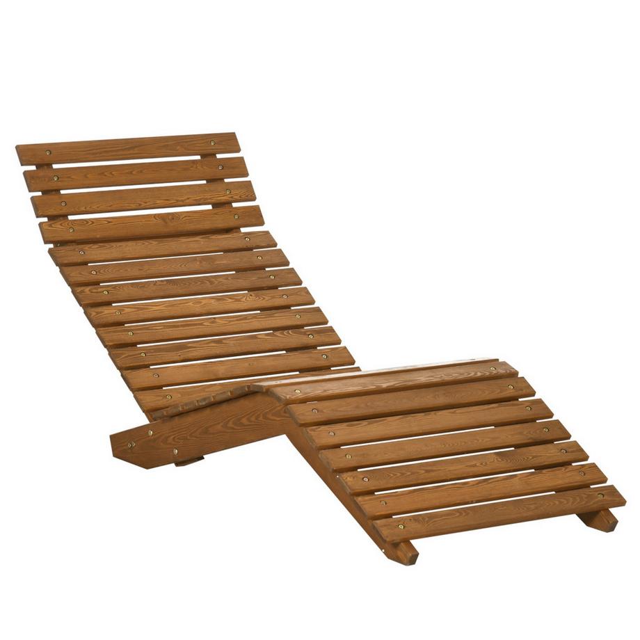Sonnenliege Liegestuhl, Gartenliege, Relaxliege Für Pool, Balkon, Bis 120Kg, Massivholz, Teak, 66X170X77Cm