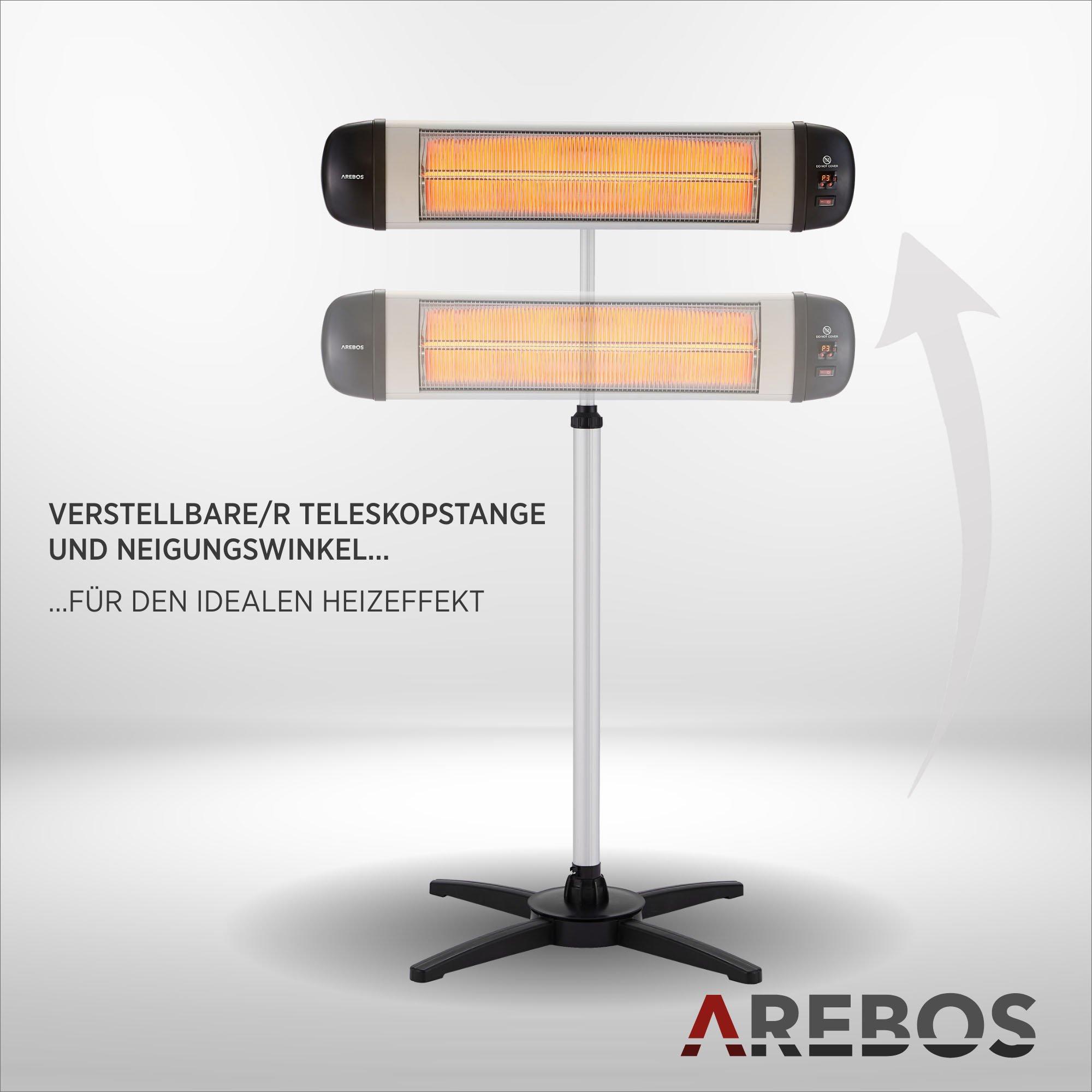 Arebos Chauffage radiant infrarouge Chauffage infrarouge avec télécommande  