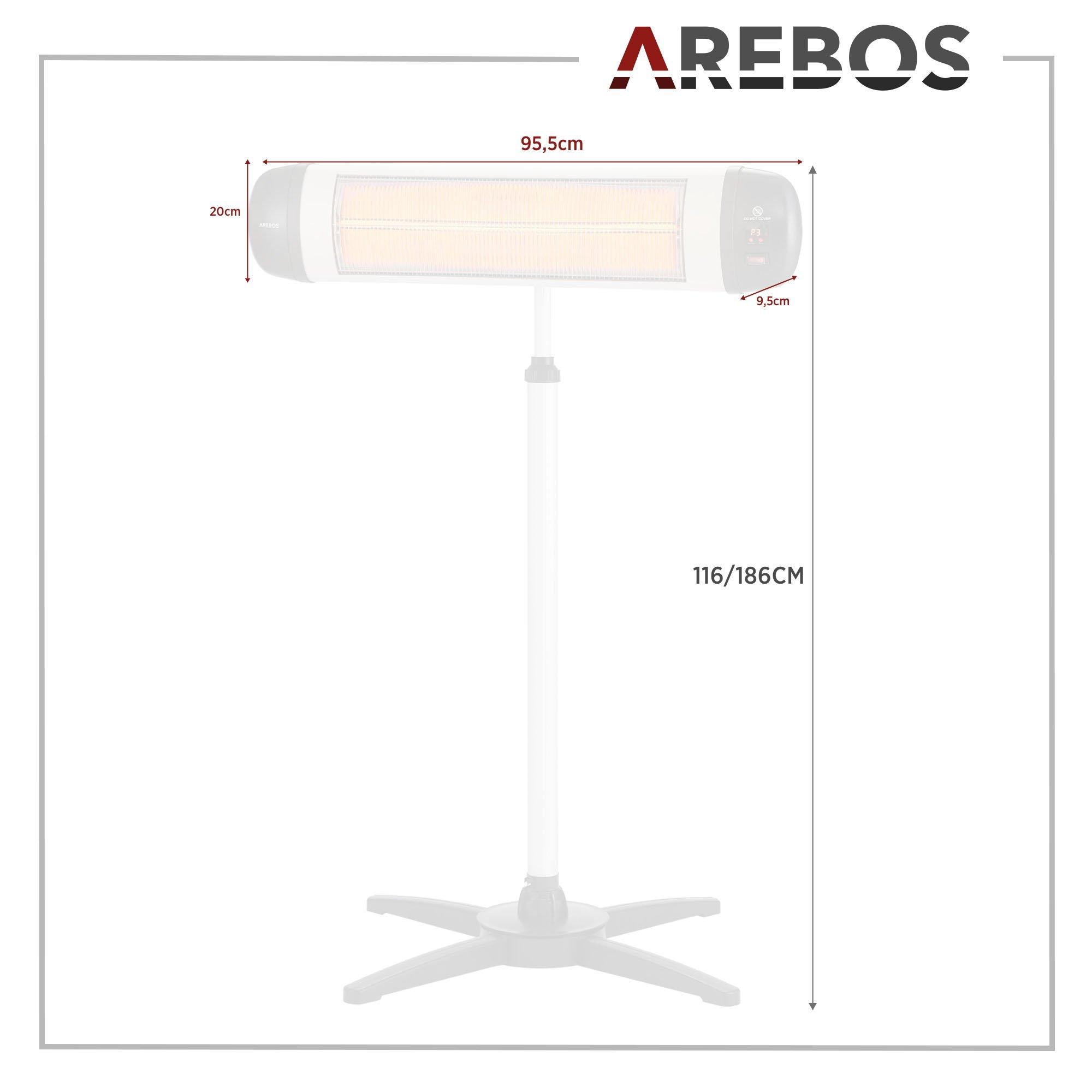 Arebos Chauffage radiant infrarouge Chauffage infrarouge avec télécommande  