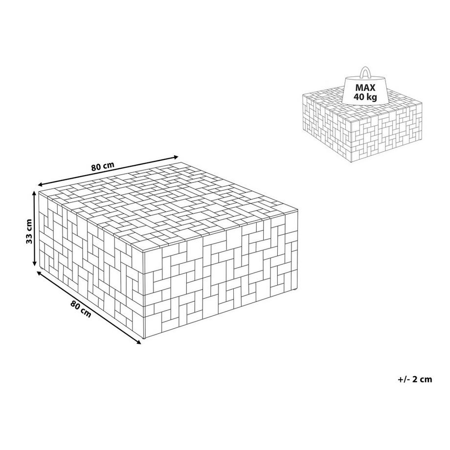 Beliani Table basse en Teck Industriel GAMBO  