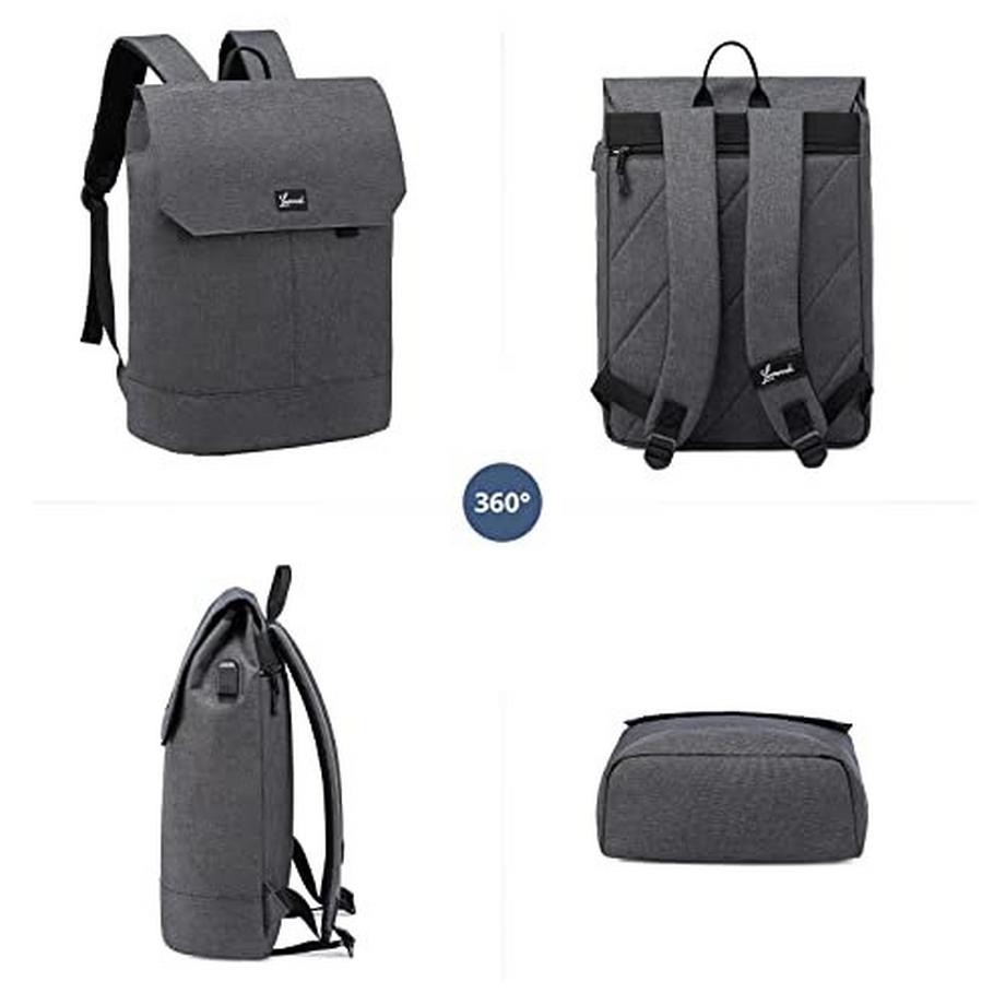 Only-bags.store Laptop Rucksack 15.6 Zoll mit USB Ladeanschluss und Laptopfach  