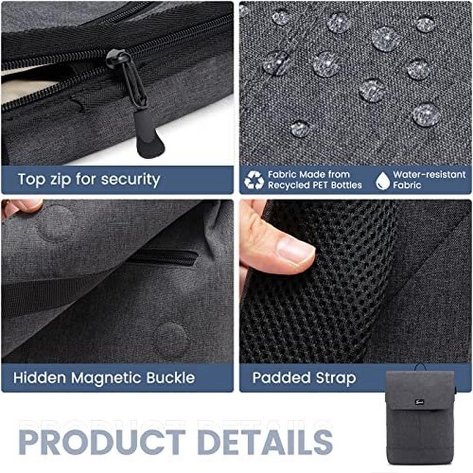 Only-bags.store Laptop Rucksack 15.6 Zoll mit USB Ladeanschluss und Laptopfach  