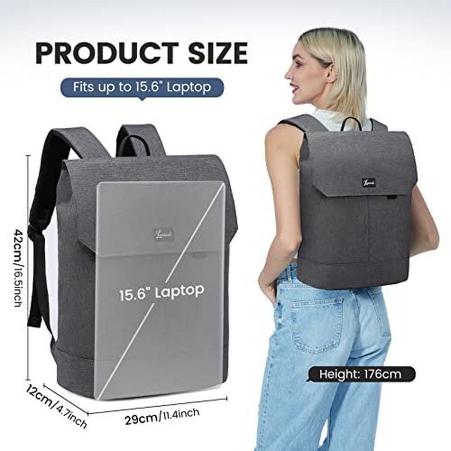 Only-bags.store Laptop Rucksack 15.6 Zoll mit USB Ladeanschluss und Laptopfach  