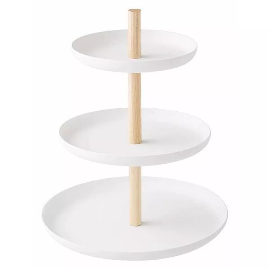 Yamazaki Etagere "Tosca 3-stufig Weiss" Holzart: Esche (China)