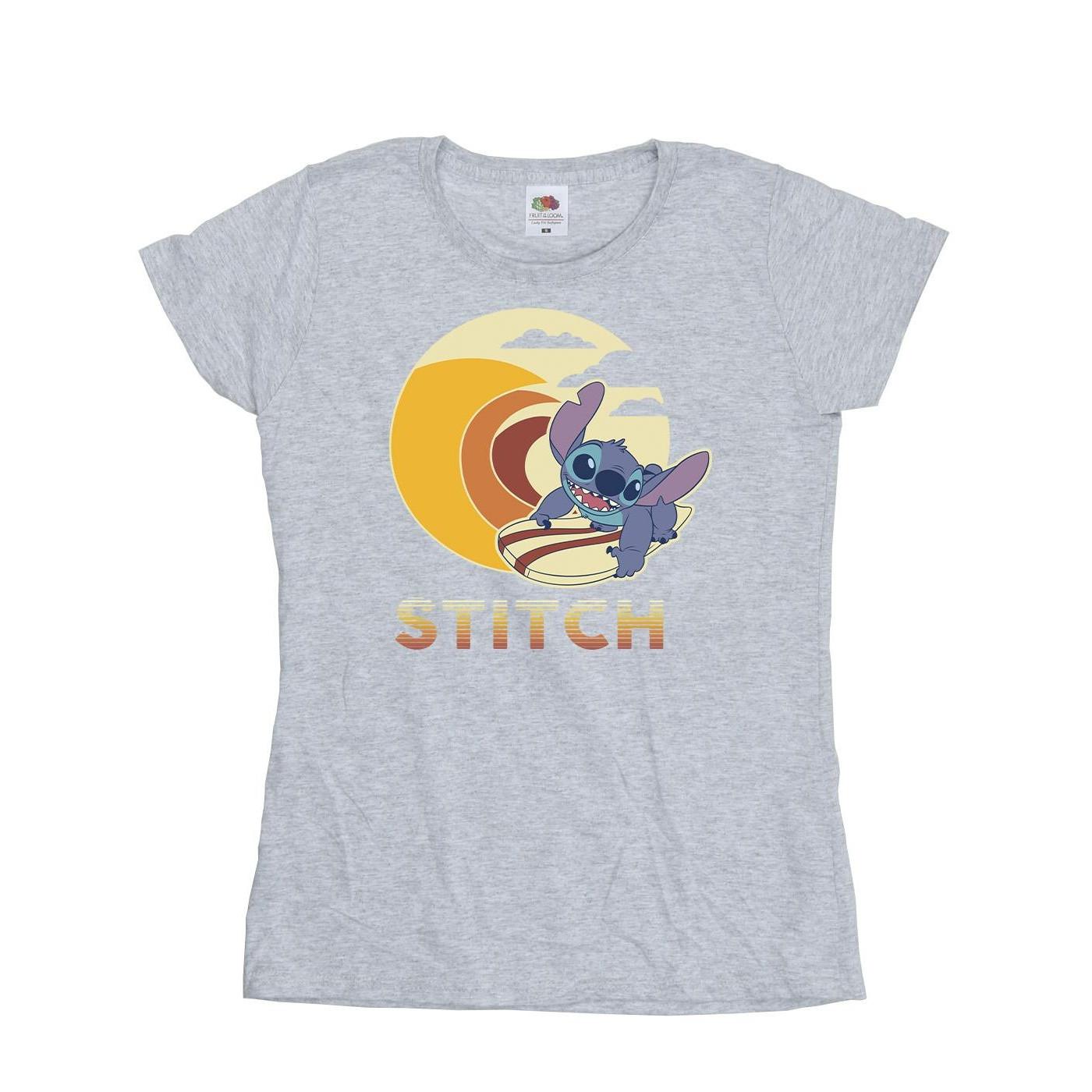 Image of Lilo & Stitch Summer Waves Tshirt Damen Grau S