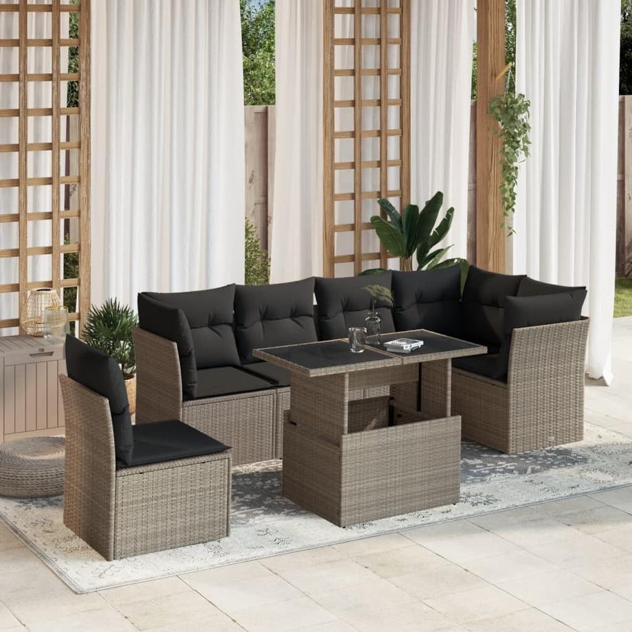 VidaXL set divano da giardino Polirattan  