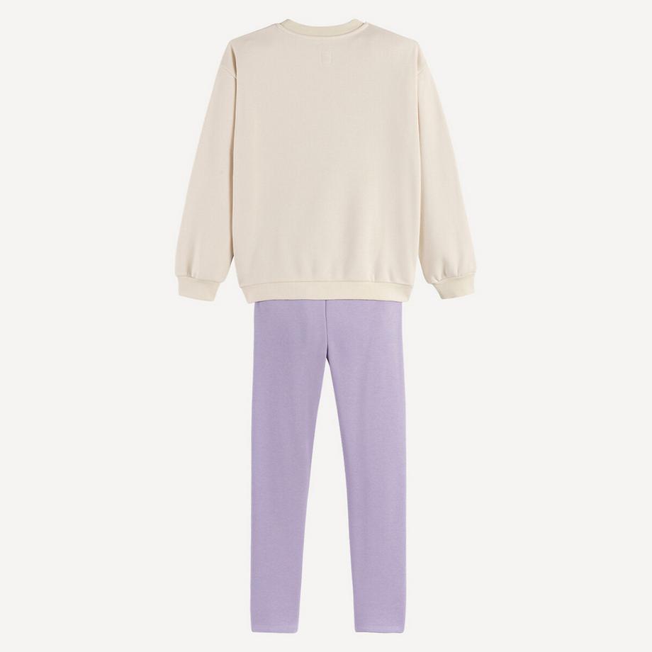 La Redoute Collections  Fleece-gefütterter Molton-Pyjama mit Dackel-Motiv 