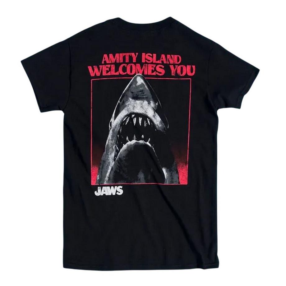 Jaws T-Shirt Amity Island Welcomes You avec Imprimé au Dos  
