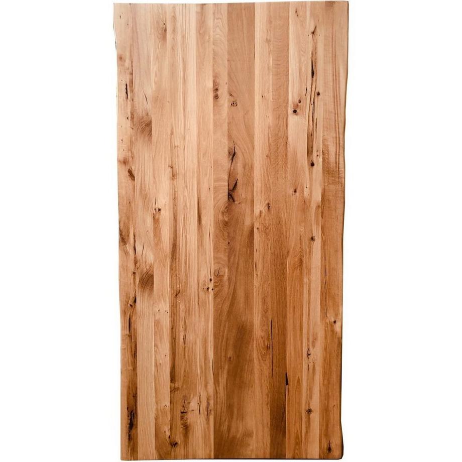 mutoni Table 180x100 cm - chêne sauvage naturel - métal brun antique  