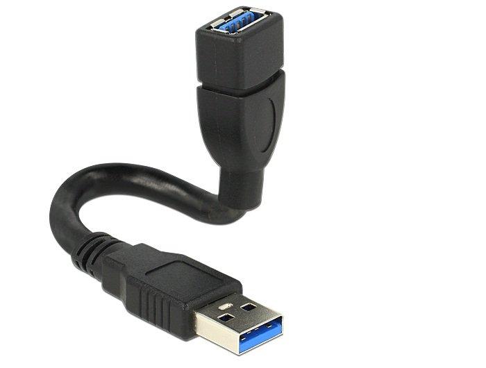 DeLock  0.15m 2xUSB3.0-A câble USB 0,15 m USB 3.2 Gen 1 (3.1 Gen 1) USB A Noir 