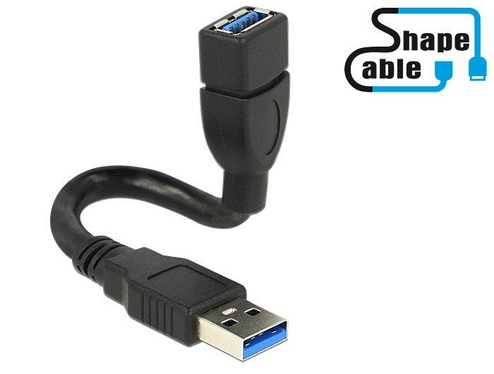 DeLock  0.15m 2xUSB3.0-A câble USB 0,15 m USB 3.2 Gen 1 (3.1 Gen 1) USB A Noir 