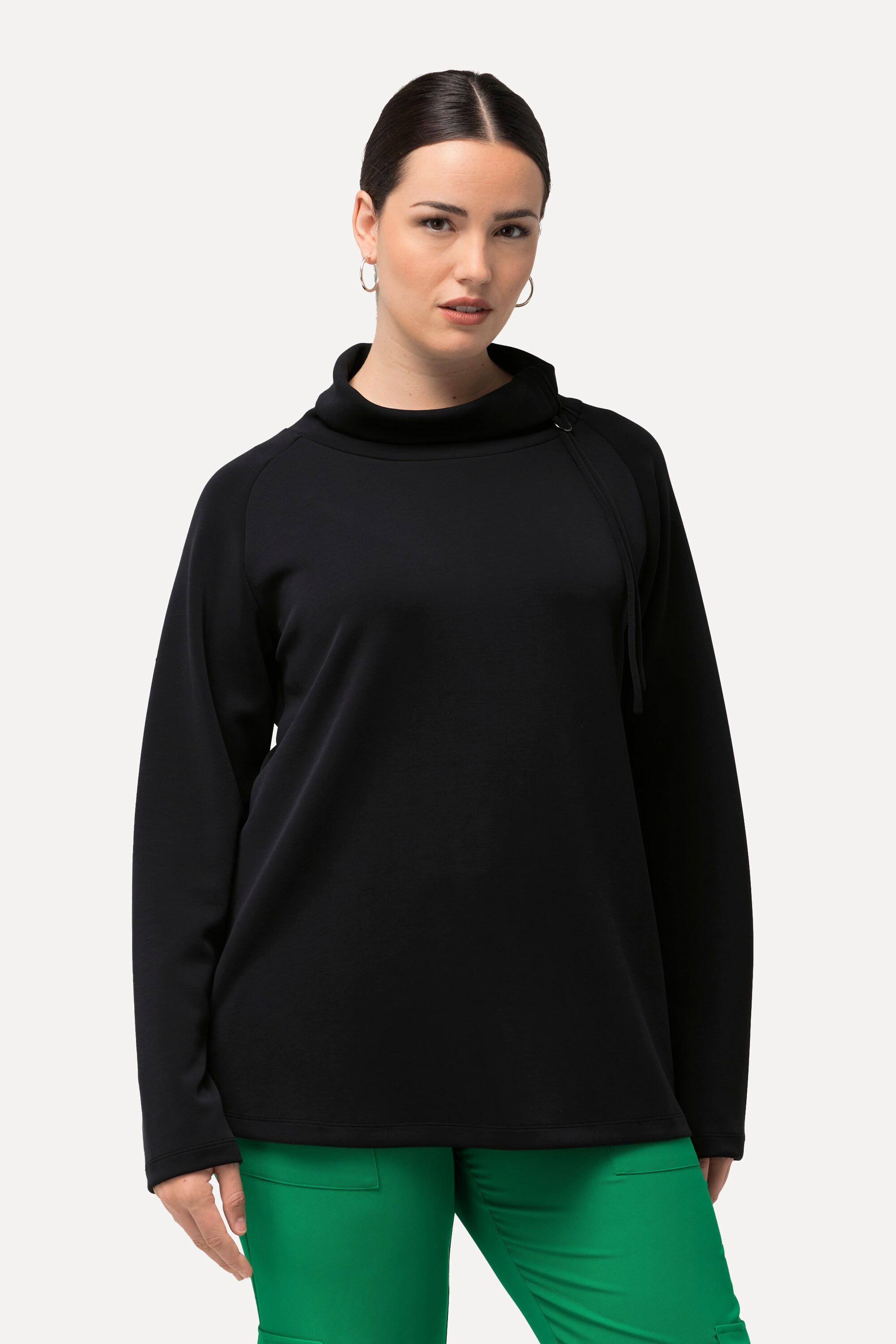 Ulla Popken  Sweatshirt, Modalmix, Stehkragen, Zipper, Langarm 