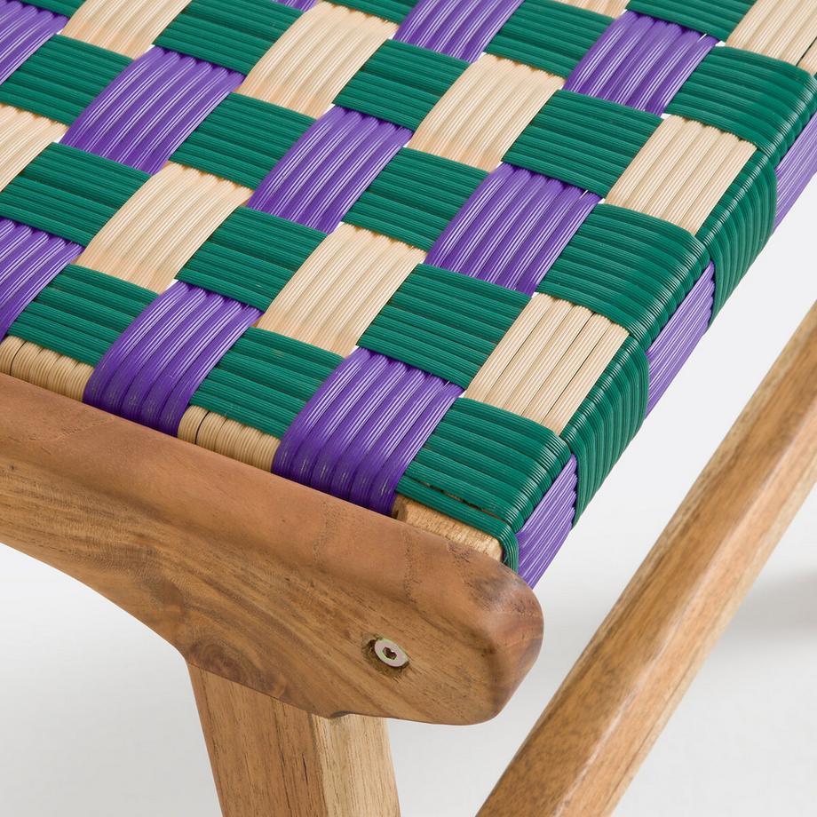 La Redoute Intérieurs Hocker aus massivem Teakholz und geflochtenem Harz  